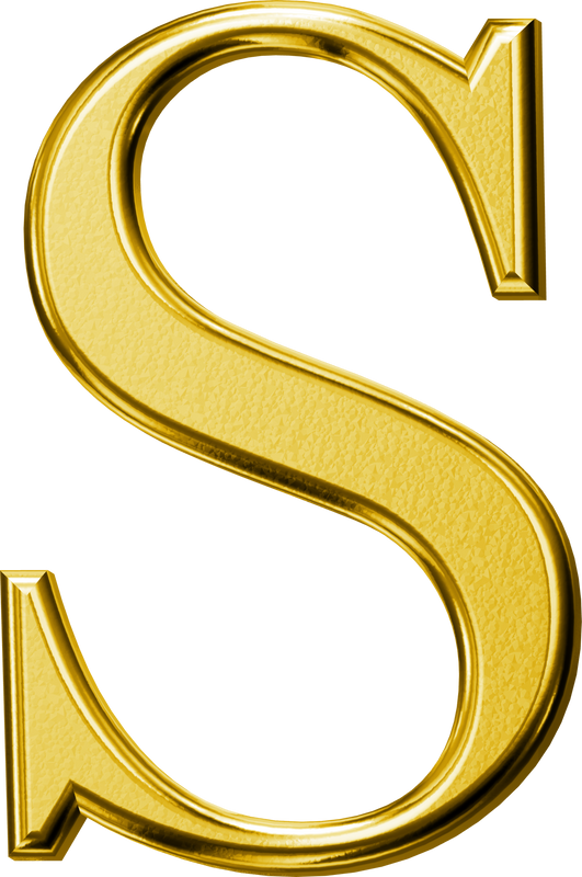 Luxury gold letter S