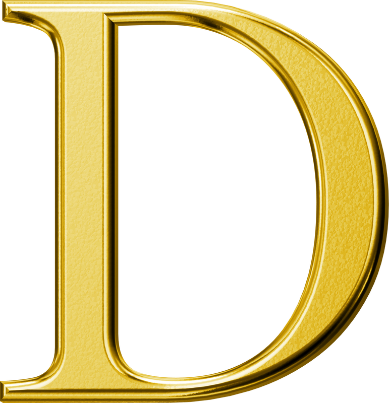 Luxury gold letter D