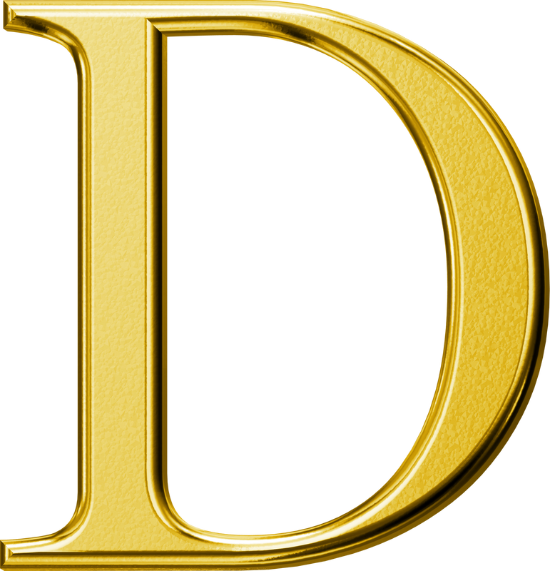 Luxury gold letter D