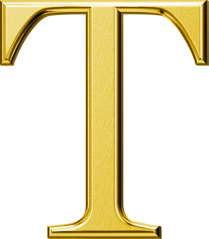 Luxury gold letter T