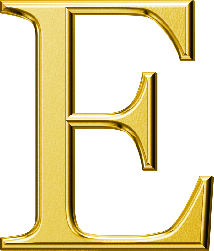 Luxury gold letter E