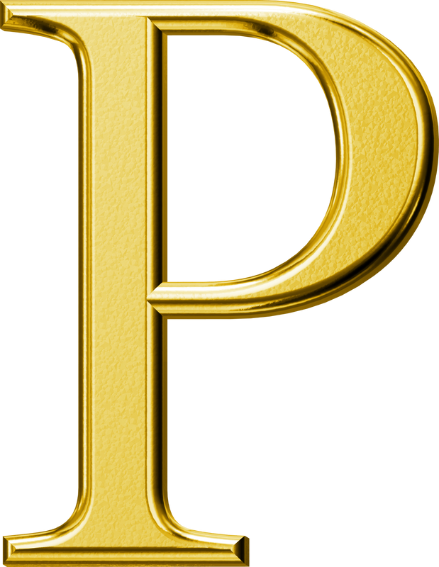 Luxury gold letter P